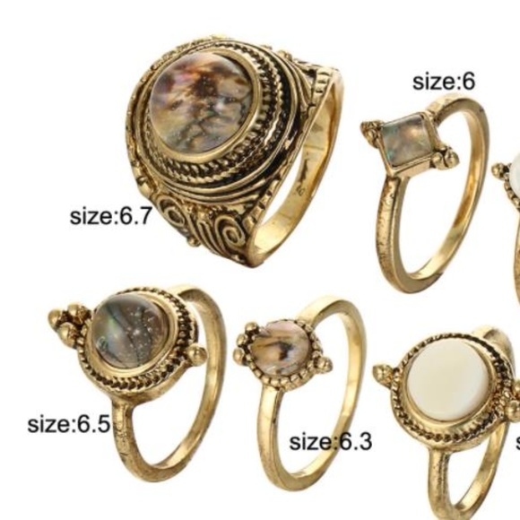 NEW 6pc vintage gold ring set - Picture 6 of 7